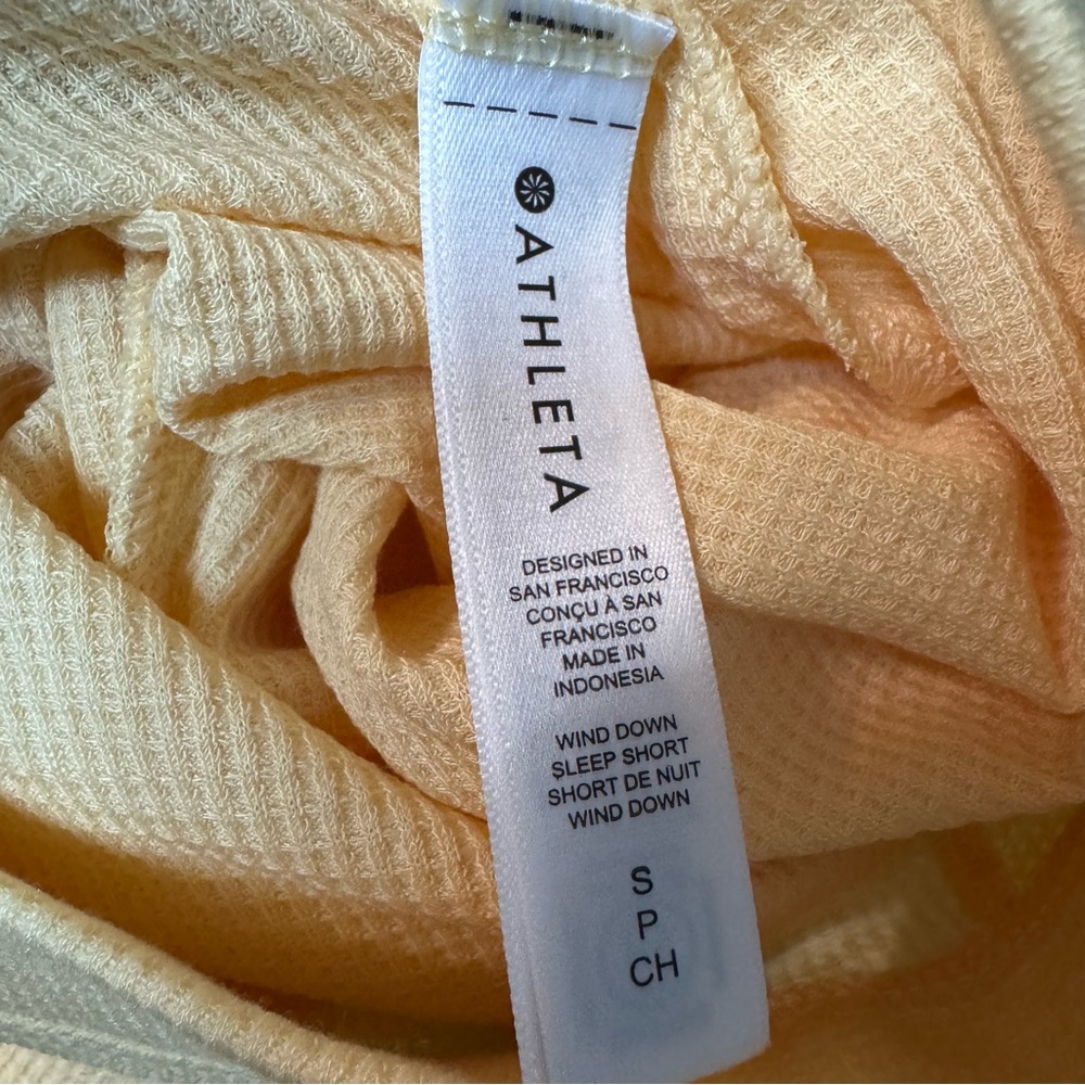 Athleta Wind Down Sleep Shorts in Lunaria Yellow. NWT. Waffle Knit. Size Small - Picture 8 of 12